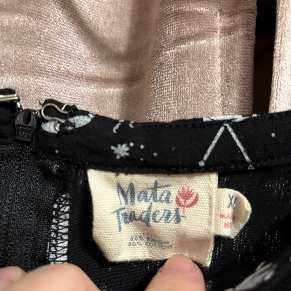 Mata Traders Black and White Zodiac Print Dress - Picture 3 of 5